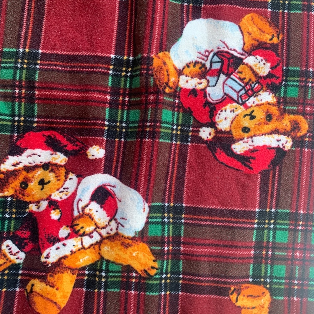 XL Holiday leggings plaid with Santa teddy bears